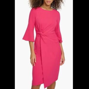 Kensie Hot Pink Midi Dress size 14
